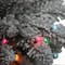 7.5ft Pre-Lit White Slim Fraser Fir Flocked Artificial Christmas Tree, Multicolor Lights